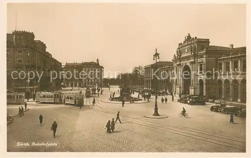 AK / Ansichtskarte  Strassenbahn Zuerich Bahnhofstrasse 