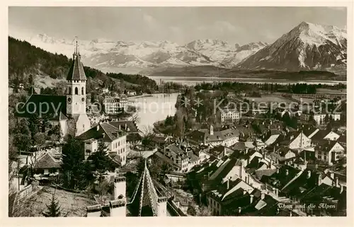 AK / Ansichtskarte Thun_BE Panorama mit Alpenblick Thun_BE