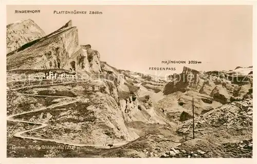 AK / Ansichtskarte Gemmi_VS Hotel Wildstrubel Rinderhorn Plattenhoerner Ferdenpass Majinghorn 