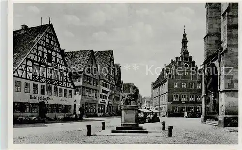 AK / Ansichtskarte  Dinkelsbuehl Marktplatz mit Christoph von Schmid Denkmal Dinkelsbuehl