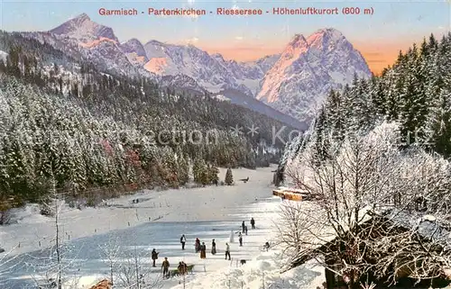 AK / Ansichtskarte  Garmisch-Partenkirchen Riessersee Panorama Garmisch-Partenkirchen