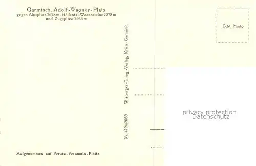 AK / Ansichtskarte  Garmisch-Partenkirchen Adolf Wagner Platz Garmisch-Partenkirchen