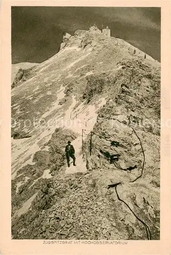 AK / Ansichtskarte  Zugspitze_Garmisch-Partenkirchen Zugspitzgrat mit Hochobservatorium 