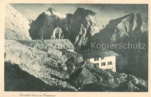 AK / Ansichtskarte  Knorrhuette_2051m_Zugspitzplatt_Garmisch-Partenkirchen mit Hochwanner 