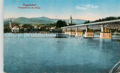 AK / Ansichtskarte  Deggendorf_Donau Teilansicht an der Donau Deggendorf Donau