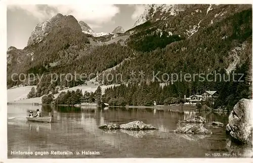 AK / Ansichtskarte 73808944 Hintersee_Berchtesgaden mit Reiteralm und Halsalm Hintersee Berchtesgaden