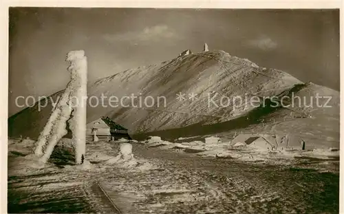 AK / Ansichtskarte  Schneekoppe_Snezka_CZ Schlesierhaus Riesenbaude Winterimpressionen 