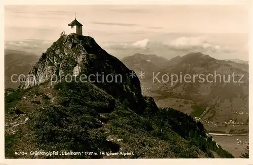 AK / Ansichtskarte  Gruenten Gruentengipfel ueberhorn Fernsicht Allgaeuer Alpen Gruenten