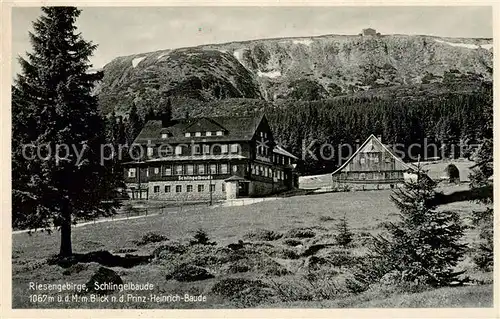 AK / Ansichtskarte 73808983 Schlingelbaude_Karpacz_PL Bergbaude im Riesengebirge Blick nach der Prinz Heinrich Baude 