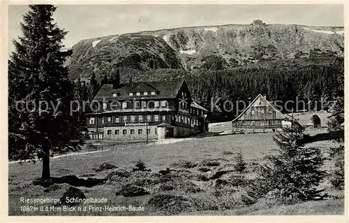 AK / Ansichtskarte  Schlingelbaude_Karpacz_PL Bergbaude im Riesengebirge Blick nach der Prinz Heinrich Baude 