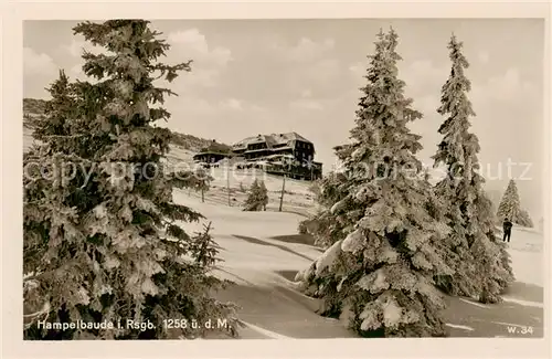 AK / Ansichtskarte  Hampelbaude_Schronisko_Strzecha_Akademicka_PL Bergbaude im Riesengebirge Winterimpressionen 