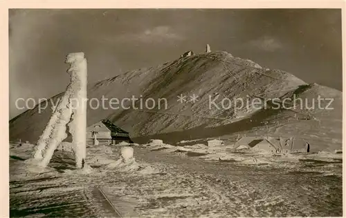 AK / Ansichtskarte  Schneekoppe_Snezka_CZ Schlesierhaus Riesenbaude Winterimpressionen 