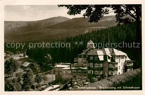 AK / Ansichtskarte  Brueckenberg_Krummhuebel_Riesengebirge_PL Panorama mit Schneekoppe 