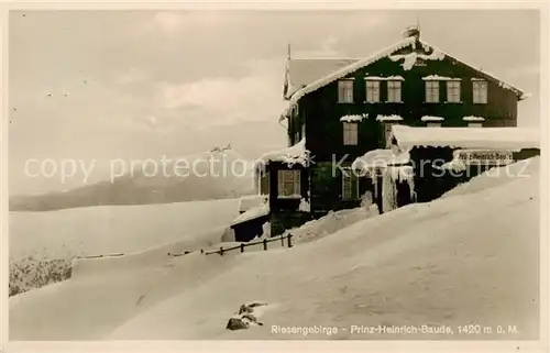 AK / Ansichtskarte  Krummhuebel_Karpacz_Riesengebirge_PL Prinz-Heinrich-Baude Winterlandschaft 