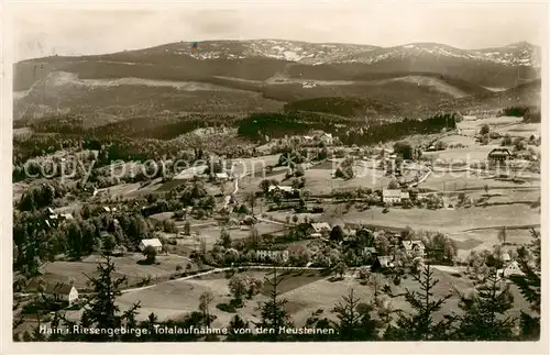 AK / Ansichtskarte 73809053 Hain__Podgorzyn_Riesengebirge Totalaufnahme von den Heusteinen 