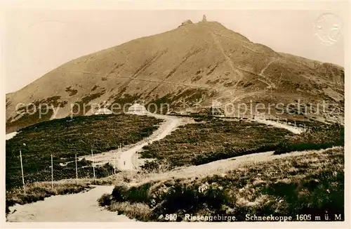 AK / Ansichtskarte  Krummhuebel_Karpacz_Riesengebirge_PL Schneekoppe mit Bauden 