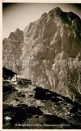 AK / Ansichtskarte 73809075 Koburgerhuette_Coburgerhuette_1920m_Mieminger_Plateau_Tirol_AT mit Sonnenspitze 