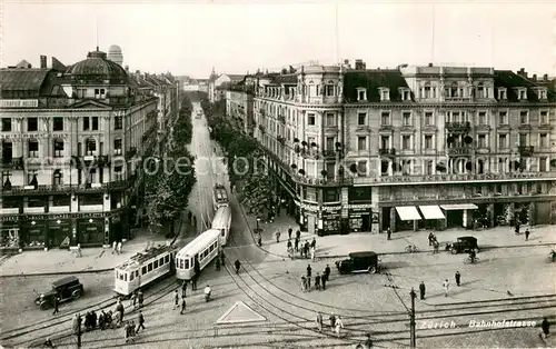 AK / Ansichtskarte  Strassenbahn Zuerich Bahnhofstrasse 