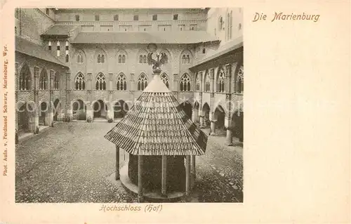 AK / Ansichtskarte 73809110 Marienburg__Westpreussen_Malbork Hochschloss Hof 