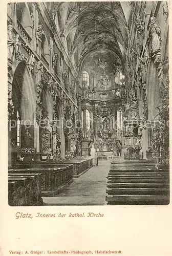 AK / Ansichtskarte 73809125 Glatz_Klodzko_Niederschlesien Kath Kirche Inneres 