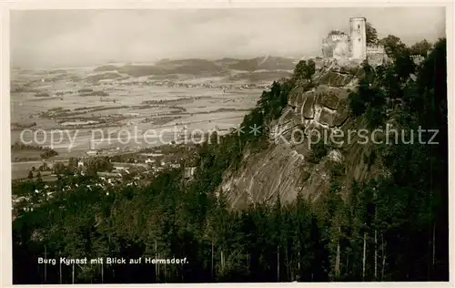 AK / Ansichtskarte 73809178 Hermsdorf_Bad_Riesengebirge_PL Panorama mit Burg Kynast 