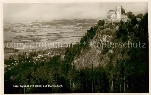 AK / Ansichtskarte  Hermsdorf_Bad_Riesengebirge_PL Panorama mit Burg Kynast 