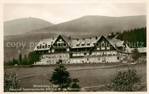 AK / Ansichtskarte 73809185 Brueckenberg_Krummhuebel_Riesengebirge_PL Berghotel Teichmannbaude mit Schneekoppe 