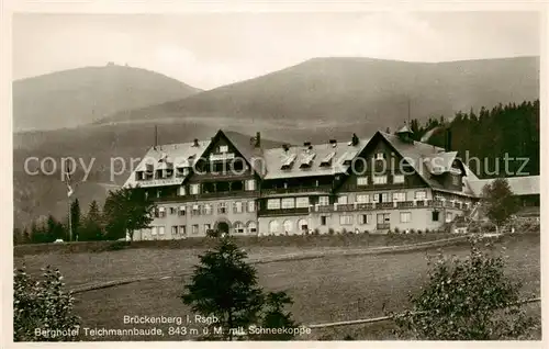 AK / Ansichtskarte  Brueckenberg_Krummhuebel_Riesengebirge_PL Berghotel Teichmannbaude mit Schneekoppe 