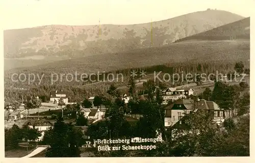 AK / Ansichtskarte 73809186 Brueckenberg_Krummhuebel_Riesengebirge_PL Panorama mit Schneekoppe 