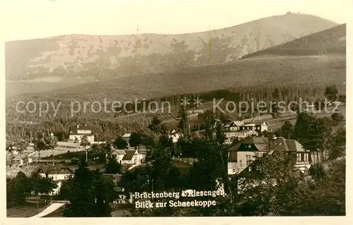 AK / Ansichtskarte  Brueckenberg_Krummhuebel_Riesengebirge_PL Panorama mit Schneekoppe 