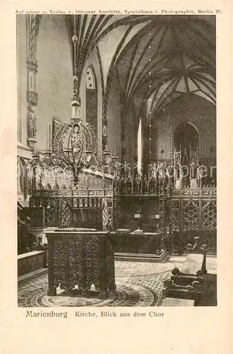 AK / Ansichtskarte  Marienburg__Westpreussen_Malbork Kirche Blick aus dem Chor 