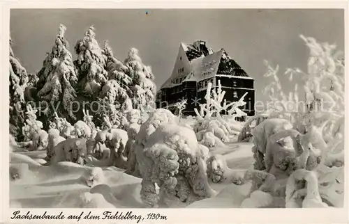 AK / Ansichtskarte  Fichtelberg_Oberwiesenthal_Erzgebirge Sachsenbaude 