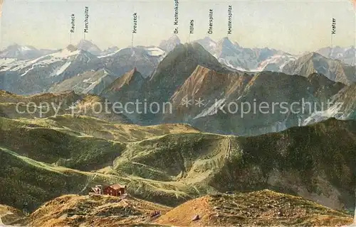 AK / Ansichtskarte  Nebelhorn Edmund Probst Haus Panorama Nebelhorn