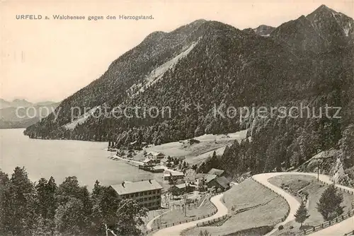 AK / Ansichtskarte 73809338 Urfeld_Walchensee mit Herzogstand Urfeld Walchensee