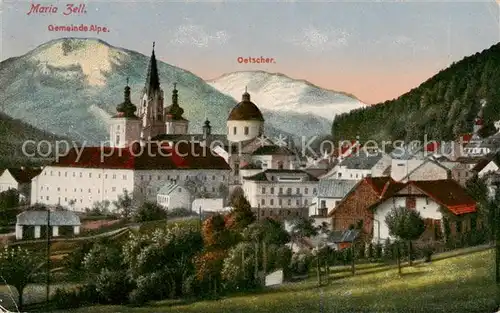 AK / Ansichtskarte 73809369 Maria-Zell_Mariazell_Steiermark_AT Kloster mit Gemeinde Alpe und Gletscher 