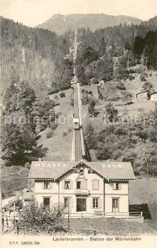 AK / Ansichtskarte Lauterbrunnen_BE Station der Muerrenbahn Lauterbrunnen BE