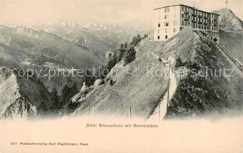 AK / Ansichtskarte Stanserhorn_NW Hotel Stanserhorn mit Berneralpen 