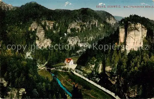 AK / Ansichtskarte  Saechsische_Schweiz Waltersdorfer Muehle Panorama Saechsische Schweiz