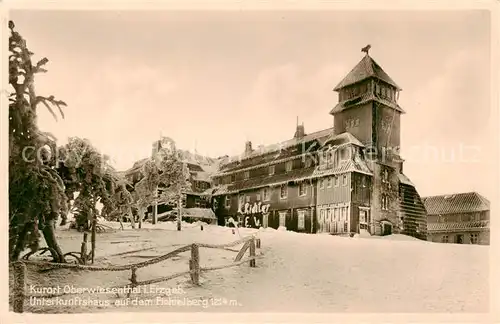 AK / Ansichtskarte  Oberwiesenthal_Erzgebirge Unterkunftshaus auf dem Fichtelberg Feldpost Oberwiesenthal Erzgebirge