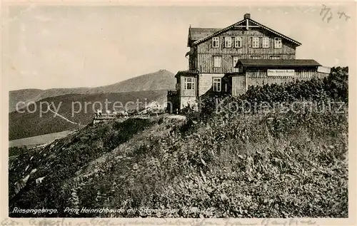 AK / Ansichtskarte 73809471 Riesengebirge_Schlesischer_Teil Prinz Heinrichbaude mit Schneekoppe 