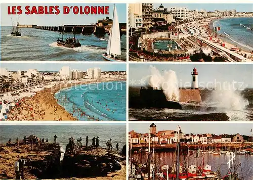 AK / Ansichtskarte Les_Sables d_Olonne_85 Entree du Port La Piscine La Plage La Grande Jetee Le Puits dEnfer Le Port de la Chaume 