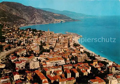 AK / Ansichtskarte Menton_06 Vue aerienne sur la Ville la Frontiere et la Cote Italienne 
