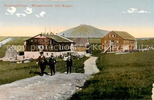 AK / Ansichtskarte 73809534 Riesengebirge_Schlesischer_Teil Wiesenbaude mit Koppe 