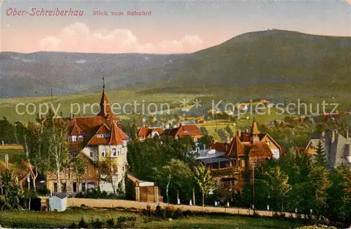 AK / Ansichtskarte  Ober-Schreiberhau_Szklarska_Poreba_Riesengebirge_PL Blick vom Bahnhof 