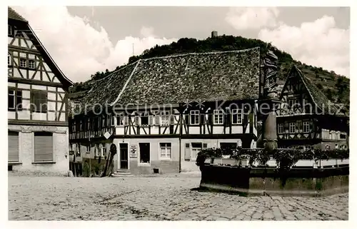 AK / Ansichtskarte  Heppenheim_Bergstrasse Marktplatz Brunnen Heppenheim_Bergstrasse