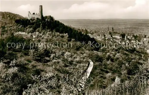 AK / Ansichtskarte 73809559 Weinheim_Bergstrasse Burgruine Windeck Panorama Weinheim_Bergstrasse