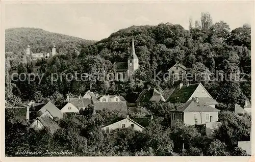 AK / Ansichtskarte  Jugenheim_Seeheim-Jugenheim Ortsansicht mit Kirche Jugenheim