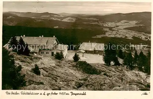 AK / Ansichtskarte  Grosser_Arber_1456m Schutzhaeuser Panorama 