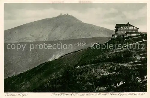 AK / Ansichtskarte 73809584 Riesengebirge_Schlesischer_Teil Prinz Heinrich Baude mit Schneekoppe 