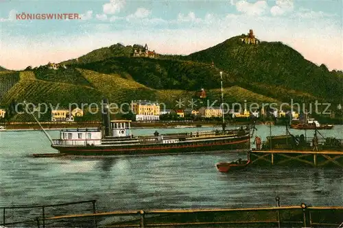 AK / Ansichtskarte 73809605 Koenigswinter_Rhein Partie am Rhein mit Schloessern 